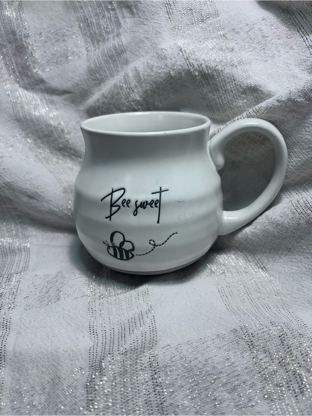 Source Unknown White "Bee Sweet" Ceramic Mug with Bee Graphic